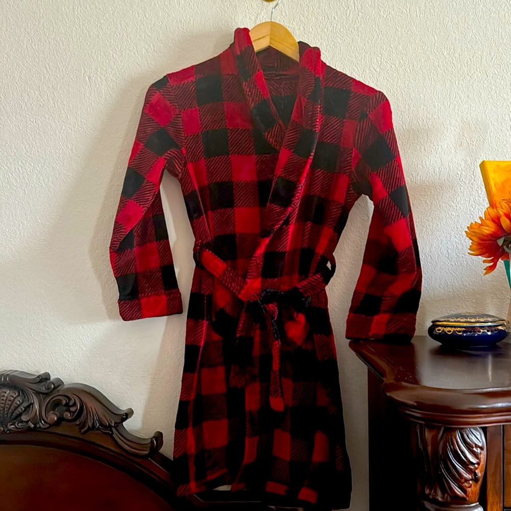 Kids Bath Robe Plaid